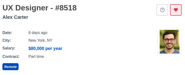 Bookmark Icon on Resume View Page