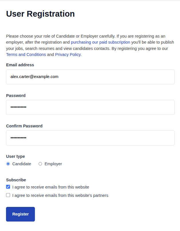 Registration Form